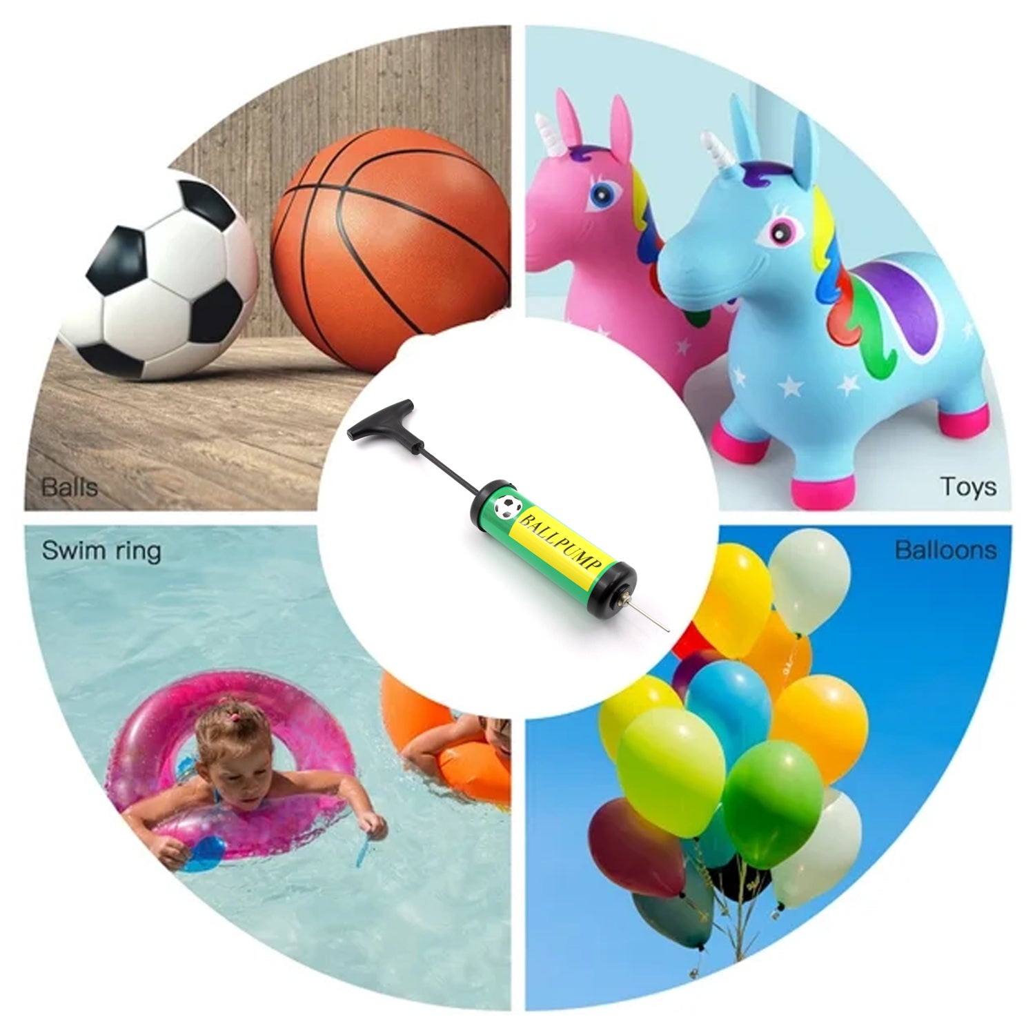 Inflator Air Ball Pump Soft Bouncing Ball Development Kids Toy, Sports Plastic Pump for Soccer, Basketball, Football, Volleyball Ball (17 Cm) Inflator Air Ball Pump Soft Bouncing Ball Development Kids Toy, Sports Plastic Pump for Soccer, Basketball, Football, Volleyball Ball (17 Cm)